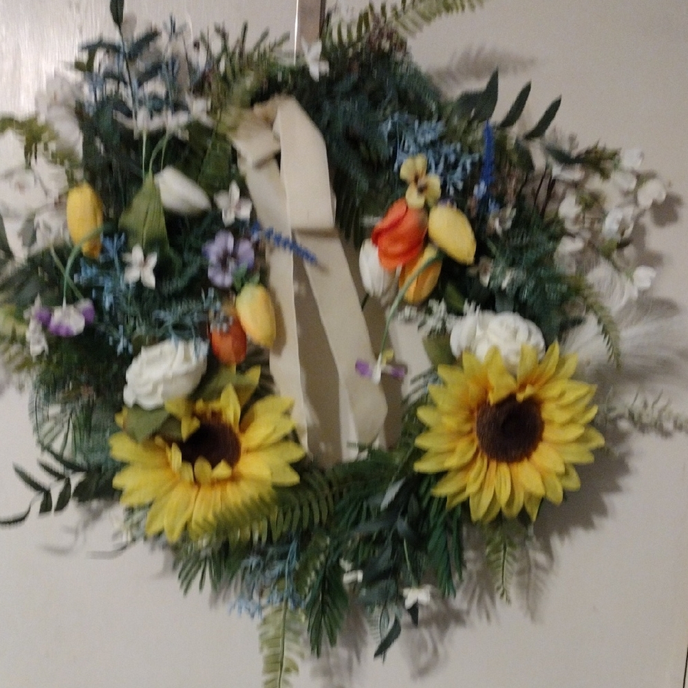 Sunflower and Bloom Holiday Wreath